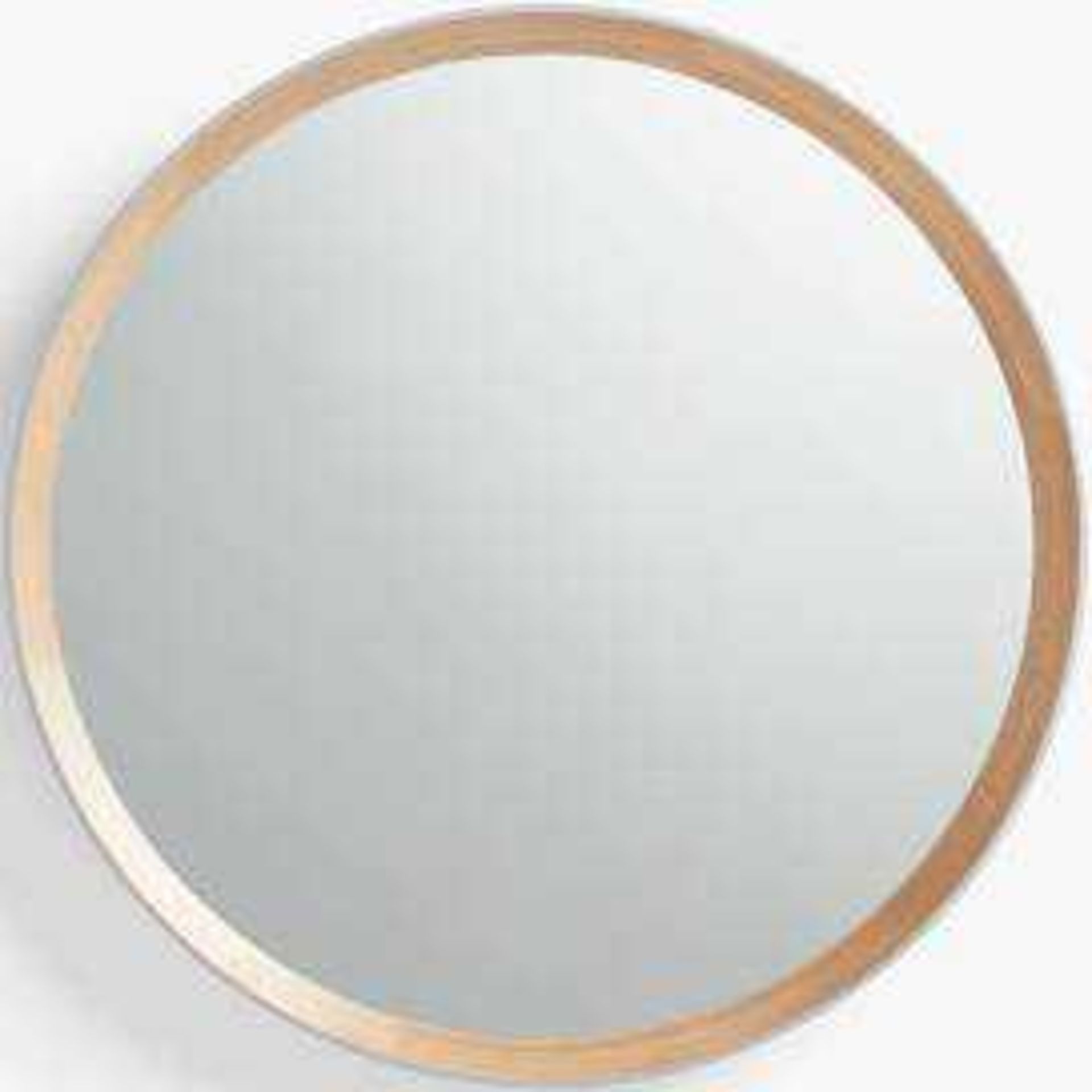 RRP £250 Boxed John Lewis Savina Lichen Oak Framed Large Round Wall Mirror