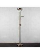 RRP £110 Boxed John Lewis Zella Floor Lamp In Stainless Steel Finish