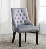 RRP £160 Boxed Three Posts Brandon Studded Accent Victoria Upholstered Singular Dining Chair