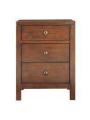 RRP £200 Boxed John Lewis Medan Brown 3 Drawer Bedside Cabinet