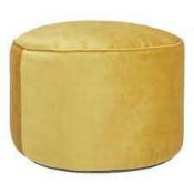 Combined RRP £130 Lot To Contain Two Bagged John Lewis Velvet Pouffes In Colours Mustard And Teal