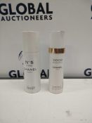 Combined RRP £100 Lot To Contain Ex Display Tester Bottles Of No5 Chanel Paris All Over Spray And A