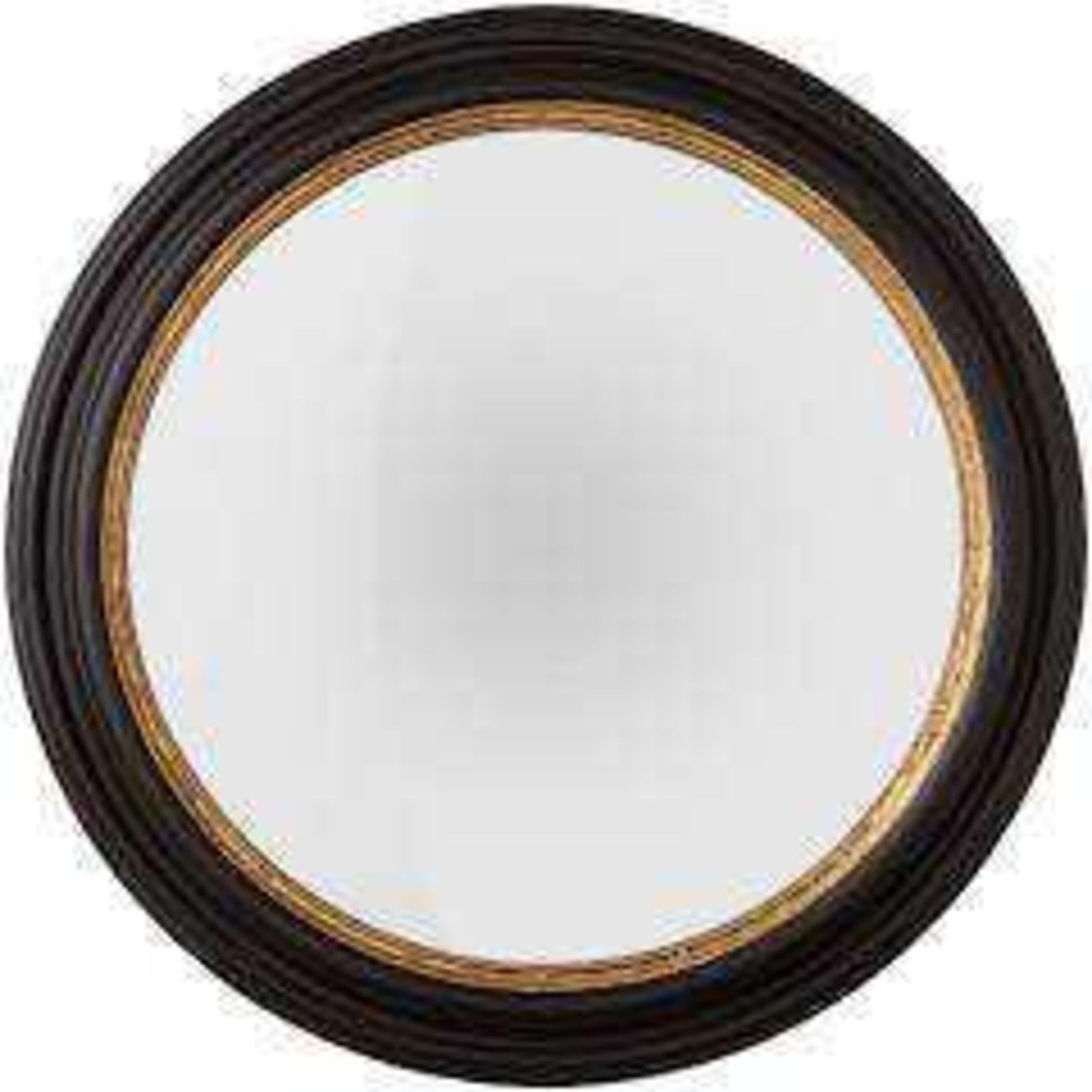 RRP £130 Boxed John Lewis Black Gold Circle Wall Mirror 68Cm