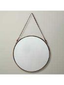 RRP £120 Boxed John Lewis Ronda Round Hanging Sliver 50Cm Mirror