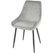 RRP £140 Boxed Sierra Upholstered Pair Of Chairs In Grey