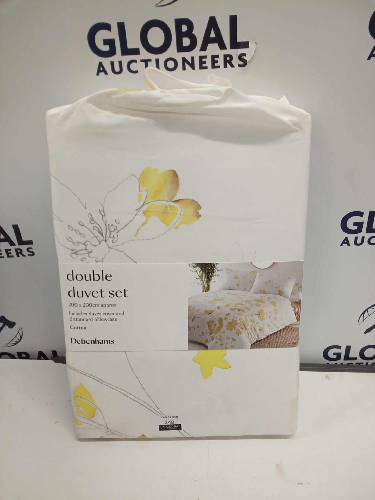 Combined RRP £200 Lot To Contain Four Debenhams Yellow Flowers Double Cotton Duvet Sets