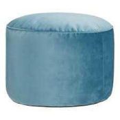 Combined RRP £150 Lot To Contain Bagged John Lewis Velvet Medium Beanbag Grey And Bagged Velvet Pouf