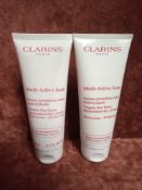 RRP £100 Gift Bag To Contain 2 Tester Of Clarins Multi Active Jour Antioxidant Day Cream 100 Ml Each