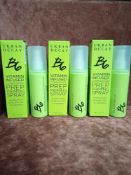 RRP £90 Gift Bag To Contain 3 Boxed Brand New Unused Tester Of Urban Decay B6 Complexion Prep Spray