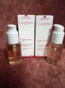 RRP £150 Gift Bag To Contain 2 Boxed Brand New Tester Of Clarins Double Serum Age Control Concentrat