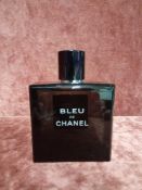 RRP £130 Unboxed 100Ml Tester Bottle Of Chanel Blue De Chanel Eau De Toilette Ex-Display