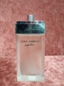 RRP £50 Unboxed 100 Ml Tester Bottle Of Dolce And Gabbana Light Blue Eau De Toilette Spray Ex-Displa