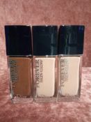 RRP £120 Lot To Contain 3 Boxed Brand New Unused Testers Of Dior Forever Skin Caring Foundation 30Ml