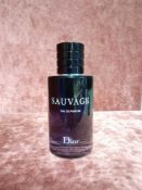 RRP £110 Unboxed 100Ml Tester Bottle Of Dior Sauvage Eau De Parfum Ex-Display