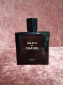 RRP £140 Unboxed 100Ml Tester Bottle Of Chanel Blue De Chanel Parfum Ex-Display