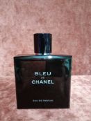 RRP £140 Unboxed 100Ml Tester Bottle Of Chanel Blue De Chanel Eau De Parfum Ex-Display