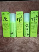 RRP £90 Gift Bag To Contain 3 Boxed Brand New Unused Tester Of Urban Decay B6 Complexion Prep Spray