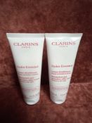 RRP £100 Gift Bag To Contain 2 Tester Of Clarins Hydra-Essentiel Moisturizer And Quenches Silk Cream