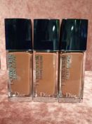 RRP £120 Lot To Contain 3 Boxed Brand New Unused Testers Of Dior Forever Skin Caring Foundation 30Ml