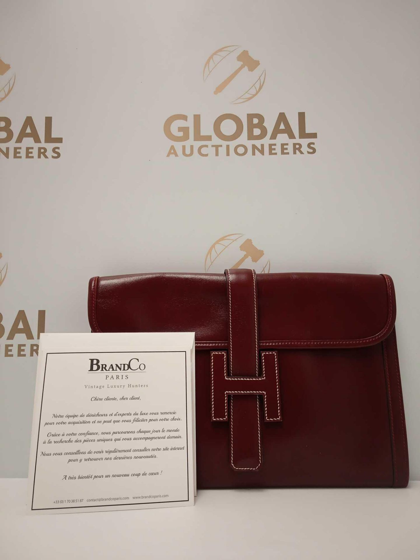 RRP £3000 Hermes Jige Bordeaux Calf Leather Handbag Aa07620, Grade Ab (Appraisals Available On - Image 3 of 5