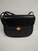 RRP £1350 Gucci Vintage Double Handle Flap Bag Black Calf Leather (Aao6641) Grade A (Appraisals