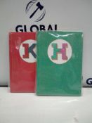 RRP £120 Lot To Contain 20 Brand New Sealed And Tagged Notebooks In Letter H Green And K Red (Each L