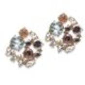 RRP £30 Brand New Rococo Jewels Diana Crystal Earrings - Gold Plated - Pastel Crystal Mix - Swarovsk