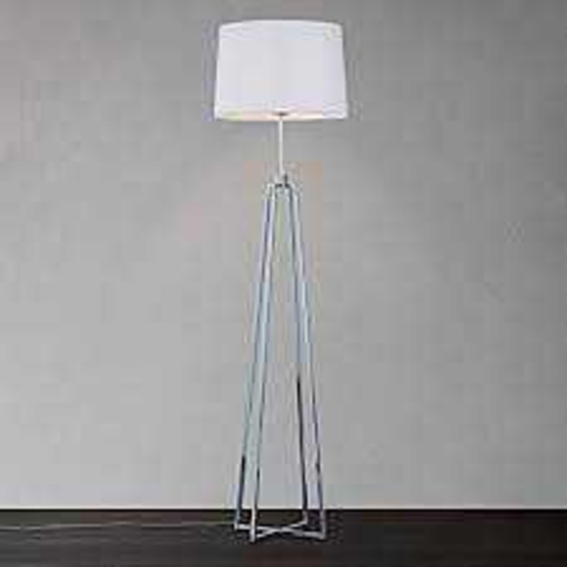 RRP £195 Lot To Contain Boxed John Lewis Lockhart Floor Lamp In Polished Chrome Finish