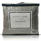 Combined RRP £150 Lot To Contain 2 Bagged Alison At Home Everyday Bedspread 250X260Cm In Grey