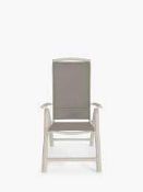 RRP £150 Unboxed John Lewis Miami Garden Reclining Dining Chair In Putty