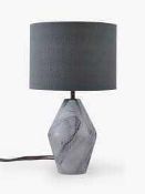 Combined RRP £175 Lot To Contain Boxed John Lewis Ada 2 Light Table Lamp In Marble Effect Finish And