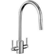 RRP £180 Curved 2 Lever Kitchen Tap