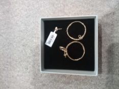 RRP £200 Boxed Modern Rarity Large Gold Organic Circle Chain Diamond Earrings