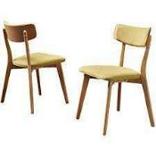 RRP £150 Boxed Mid Century Ari Green Tea Fabric Dining Chairs