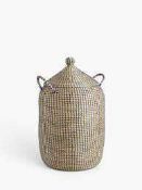 Combined RRP £160 Lot To Contain A Seagras Laundry Basket And A Woven Pouffe (1768115)(1521203)