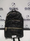 RRP £140 Unboxed Tiba And Marl Elwood Quilt Backpack In Black With Gold Zips