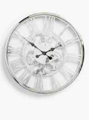 RRP £150 Boxed John Lewis Edgar Skelton Chrome Wall Clock