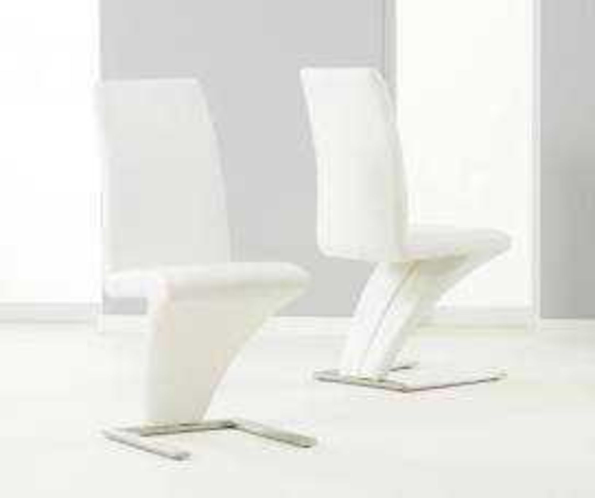 RRP £180 Boxed Pair Of White Willow Dining Chairs