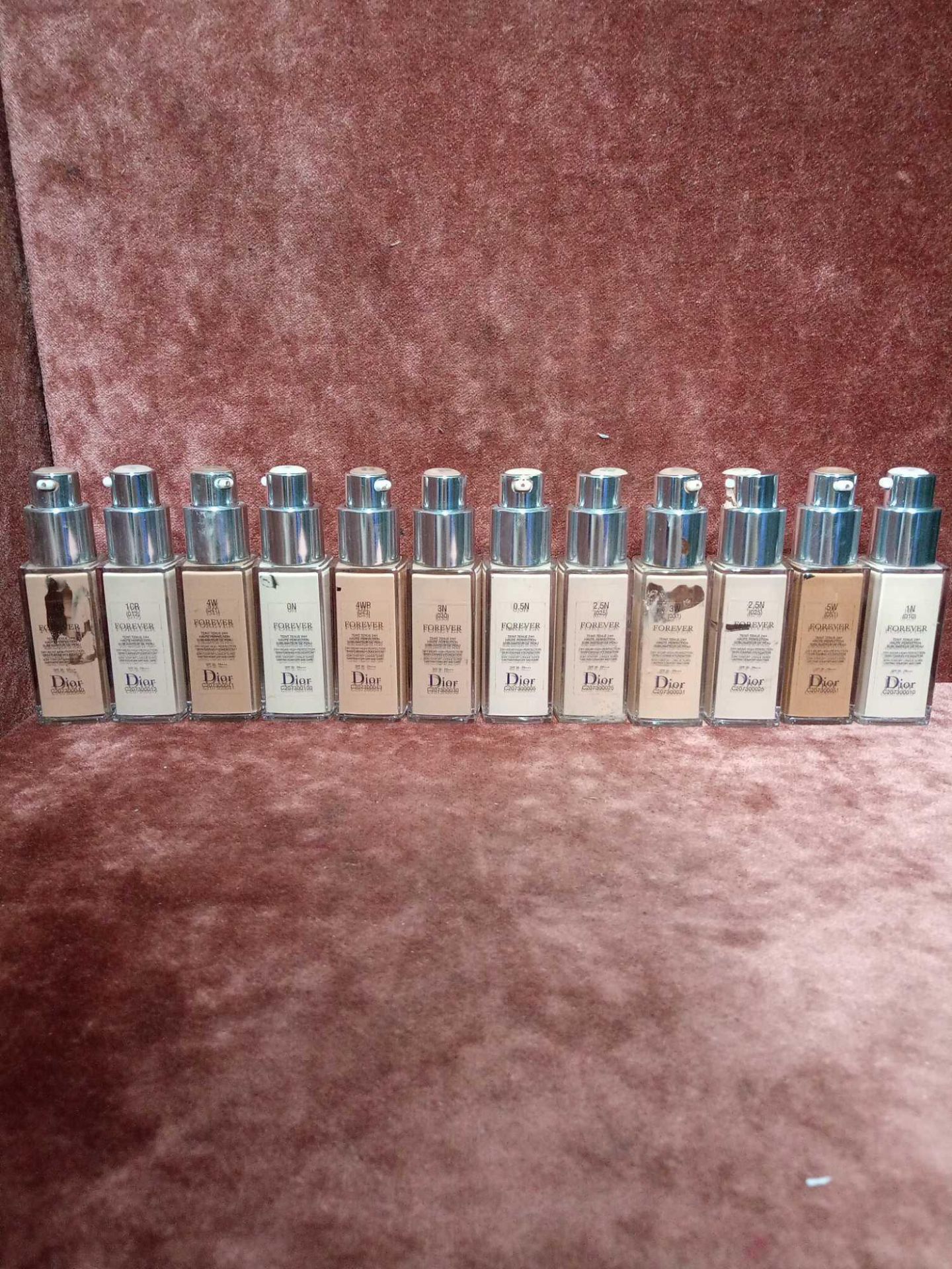 RRP £240 Gift Bag To Contain 12 Tester Of Dior Forever Skin Care Foundation 20Ml Each In Assorted Sh