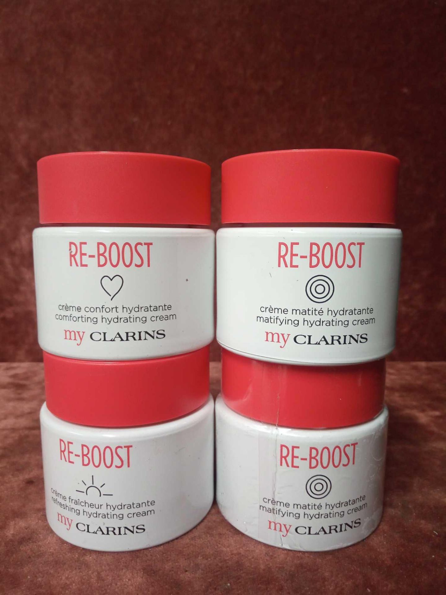 RRP £100 Gift Bag To Contain 4 Testers Of Clarins Re Boost Comforting Hydrating Cream 50 Ml Each Ex-