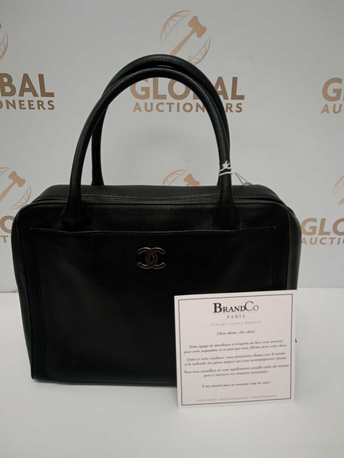 RRP £2840 Chanel Front Pocket Logo Tote Black Calf Leather (Aa07663) Grade Ab (Appraisals - Image 2 of 2