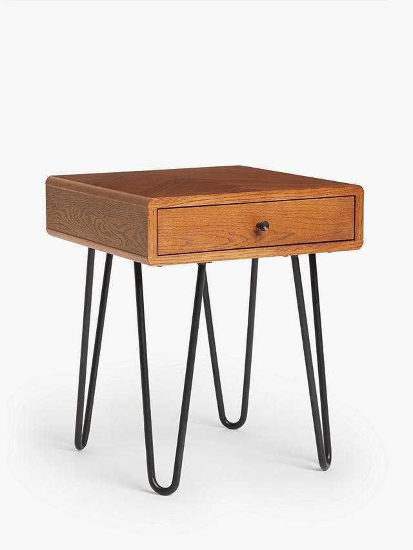 RRP £200 Boxed John Lewis Hairpin Side Table Dark Oak Part 2 Lot Only