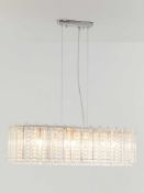 RRP £600 John Lewis & Partners Dazzle Crystal Bar Ceiling Light, Clear (1509860)