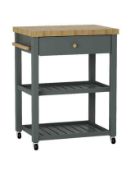 RRP £250 Unboxed John Lewis Butchers Trolley In Grey And Oak Wood Finish