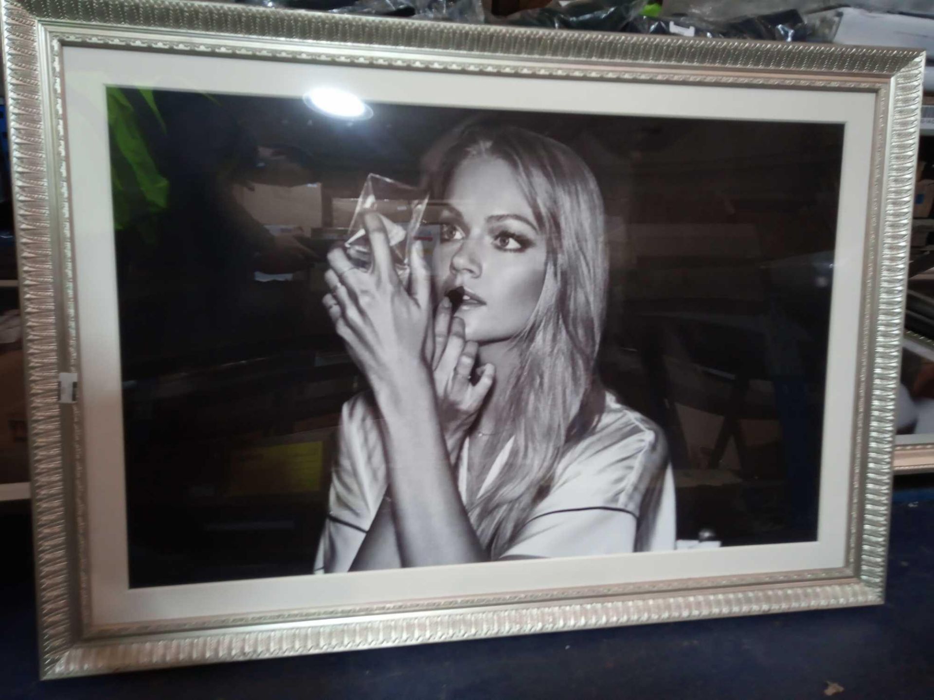 RRP £200 Unboxed Victoria Secret Applying Lipstick Close Up Framed Wall Print