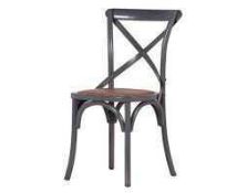 RRP £120 Boxed Minister Washed Grey French Cross Back Chair