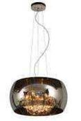 RRP £450 Boxed Deckenleuchte 5 Flaming Pearl Light In Chrome