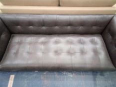 RRP £1,000 Unboxed Two Seater Faux Leather Sofa In Mocha