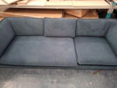 RRP £1299 3 Seater Sofa In Fabric Blue