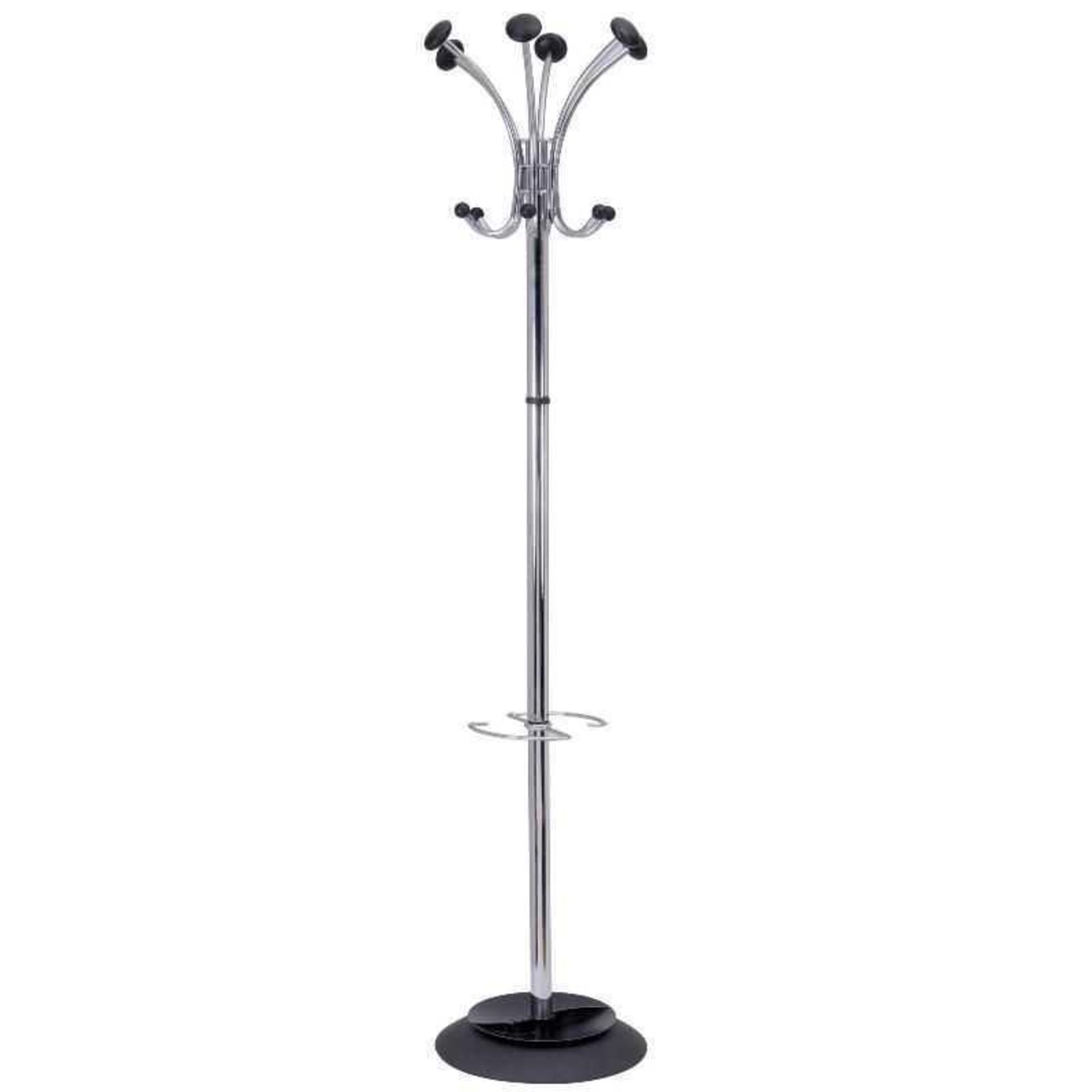 RRP £70 Each Boxed Long Standing Designer Coat Rack In Chrome